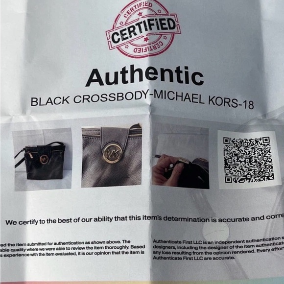 Certified Authentic Black Michael Kors Cross Body Handbag pebble leather - Picture 16 of 16